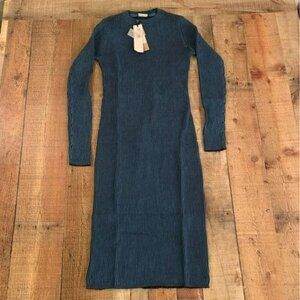 ASOS Noisy May organic cotton long sleeve bodycon sweater dress in blue striped